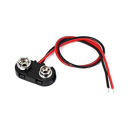 9V Battery Clip Connector Battery Buckle Wire Connectors Short Cable Connection 15cm Length 10Pcs.(T Type Hard Shell)