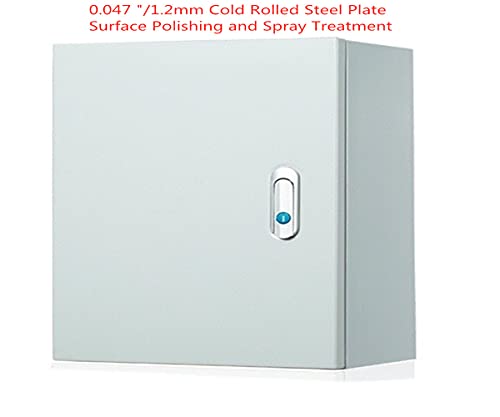 Cold Rolled Steel Electrical Box 16'' x 16'' x 8'' Indoor/Outdoor Thick Electrical Enclosure Box with Mounting Plate IP66 Weatherproof Anti-Rust and Anti-Corrosion (16'' x 16'' x 8'') - size: 16'' x 16'' x 8''