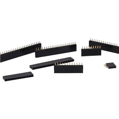 155Pcs 2.54mm Straight Single Row PCB Board Female Pin Header Socket Connector Single Row Strip Assortment Kit for Arduino Prototype Shield