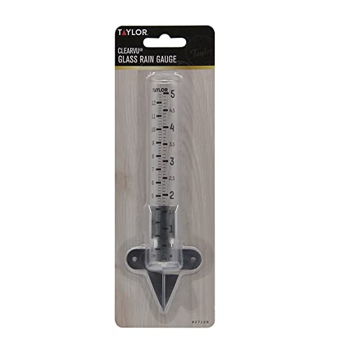 Taylor 2 Pack Rain Gauge Outdoor Glass 5 Inch Capacity