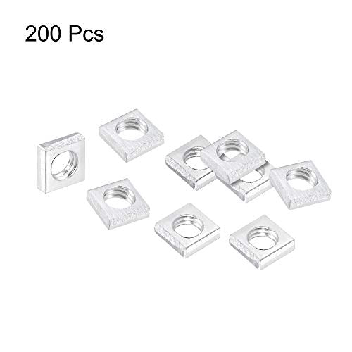 uxcell Square Nuts, M4x6mmx2mm Zinc-Plated Metric Coarse Thread Assortment Kit, 200 Pcs - size: M4x6mmx2mm