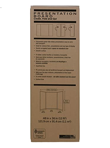 Pacon Extra Fold Presentation Board, White, 48"x36"