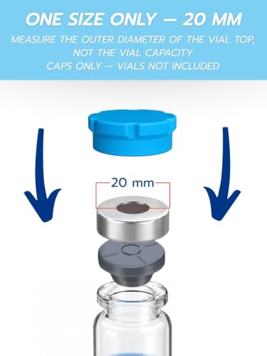 20mm Peptide Vial Caps for Select 5ml, 10ml & 30ml Vials, 8 Pcs - color: 8Pcs / 8Colors