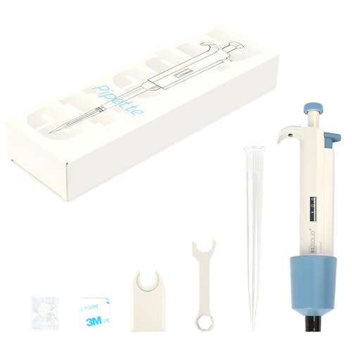 U.S. Solid 1-10 mL Single-Channel Adjustable Micropipette, 100 µL Increments, Autoclavable Tip Cone, with Holder and Calibration Certificate, High-Accuracy Lab Pipettor - size: 1-10 ml