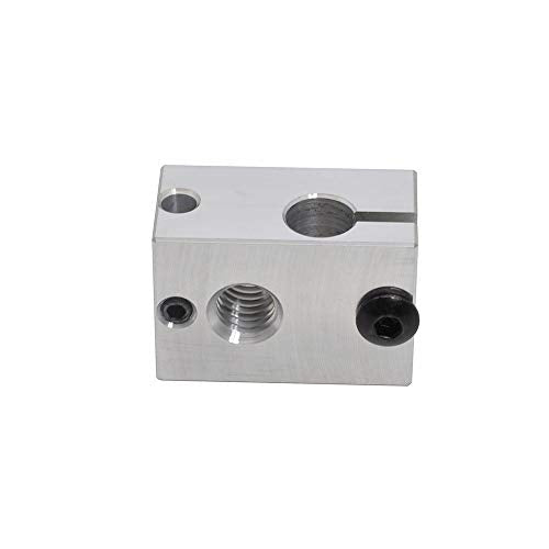 2pcs 3D Printer M6 Aluminum Heater Block Compatible with M3 Thermocouple PT100 Cartridge Sensor V6 Hotend Titan Aero Water Cooled Aqua Chimera Extruder (Aluminum)