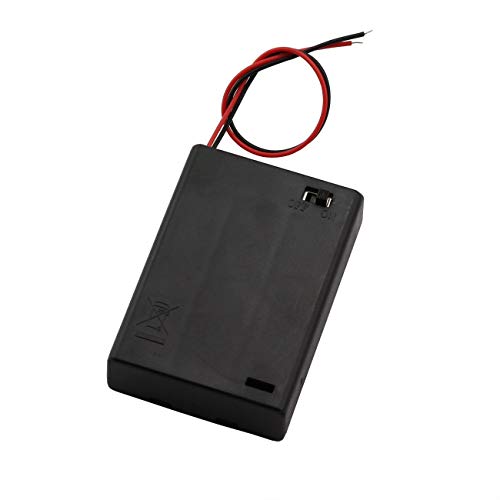 6 Pieces 3 Slots x 1.5V AA Battery Case Holder Battery Spring Clip Storage Box Wire Leads with On/Off Switch - size: 6 x 3 Slots AA with Switch