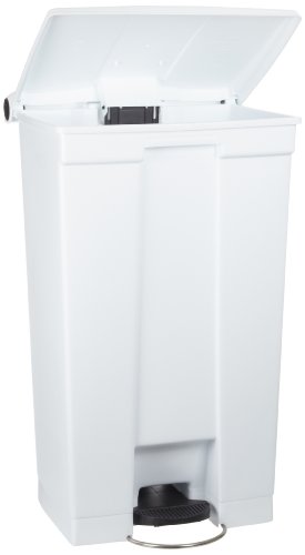 Rubbermaid Commercial Products Step-On Trash Can with Lid, 8-Gallon, White, Hands-Free Sanitary Use Garbage Can for Medical Waste in Hospitals/Lab/Emergency/Patient Rooms - color: White, size: 8 gallon