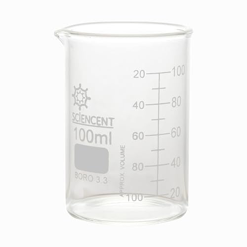 SCIENCENT Glass Beaker 50ml, 100ml, 250ml (Set of 3)
