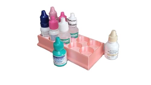 Znet3D Eye Drop Bottles Organizer & Storage – 10-Slot Holder (Pink) - color: Pink