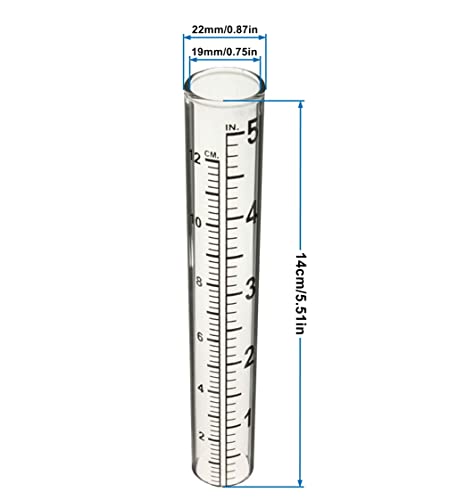 5" Capacity Rain Gauge Glass Replacement Tube for Yard Garden Outdoor (Set of 4) - color: Set of 4