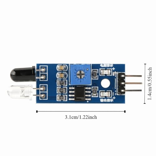 5Pcs IR Infrared Obstacle Avoidance Sensor Module 2-30cm Adjustable 3.3V-5V 3-Wire Detection for Smart Car Robots