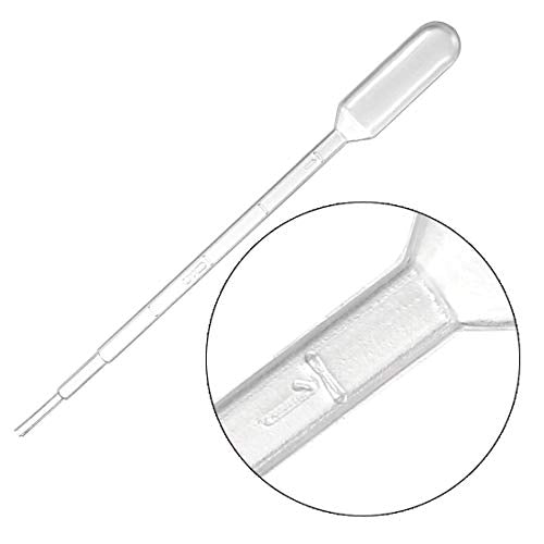 uxcell 50Pcs Plastic Disposable Pipettes 1ml Transfer Pipettes 144mm Length