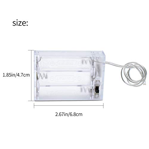 OLIREXD 4Pcs 3 AA Battery Holder, ABS 3 Slots x 1.5V AA Battery Case Holder with ON/Off Switch and Extension Wires Leads, Transparent 3AA Battery Case for Micro Controller, LED Projects