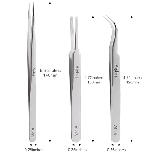 3PCS Precision Tweezers Set, Upgraded High-end Stainless Steel Tweezer - style: Set