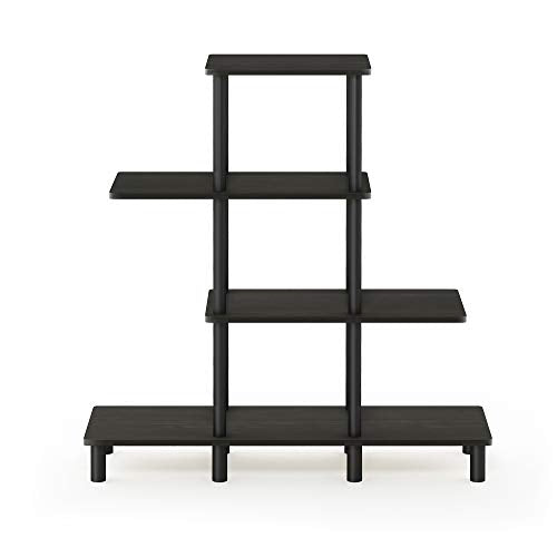 Furinno Turn-N-Tube 4-Tier Design Display Rack, Espresso/Black - color: Espresso/Black, style: 4-Tiers, Ladder