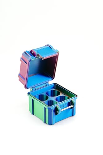 4-Slot 10 ml Vial Case| Compact Organizer| Organizer for GLP-1, Peptides, Research - color: Black
