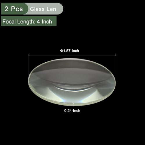 YOKIVE 2 Pcs Double Convex Lens, Clear Glass Optical Lenses | Make Telescope, Great for Photography, Optical Instruments Use (Clear, 100mm Focal Length)