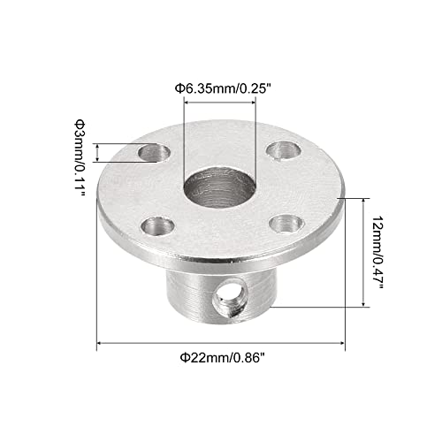 MECCANIXITY 4pcs 6.35mm Flange Coupling Connector, Shaft Axis Fittings for DIY RC Model Motors, with 8pcs Fastening Screw 2pcs M1.5 Hex Wrench - size: 6.35mm