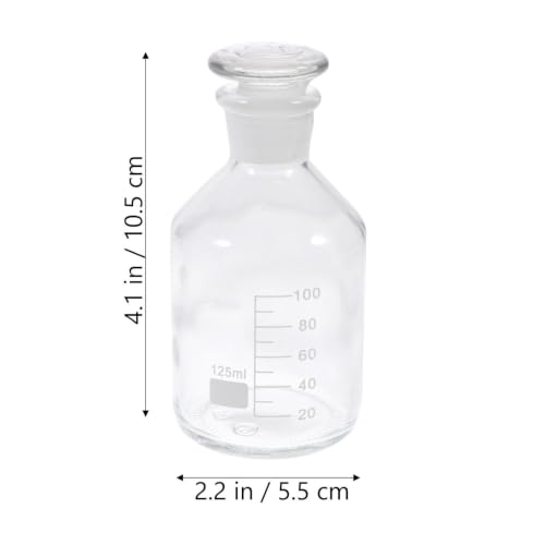 iplusmile Wide Mouth Reagent Bottle Borosilicate Glass Sample Bottle with Frosted Stopper for Chemicals Solutions Solvents Powders Laboratory Storage 4.13 X 2.16 X 2.16 in