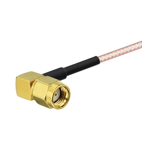 Superbat 1ft RP-SMA Male Right Angle to RP-SMA Female RG316D Cable 2-Pack