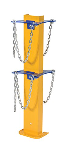 Vestil SACR-2 Steel Cylinder Storage Stand 9-1/2 in. x 10-1/16 in. x 36-1/4 in. Yellow/Blue