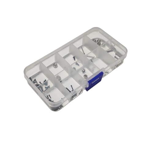 120pcs RC Screw Box Kit,M1 M1.4 M2 Screw Set,SCX30 Stainless Steel Screw Nut Bearing Set Kit with Box for Axial SCX30 1/30 RC Crawler Upgrade