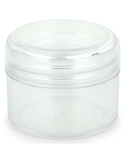 Vivaplex Clear 1 oz Plastic Pot Jars Cosmetic Containers With Lids - 12 pk
