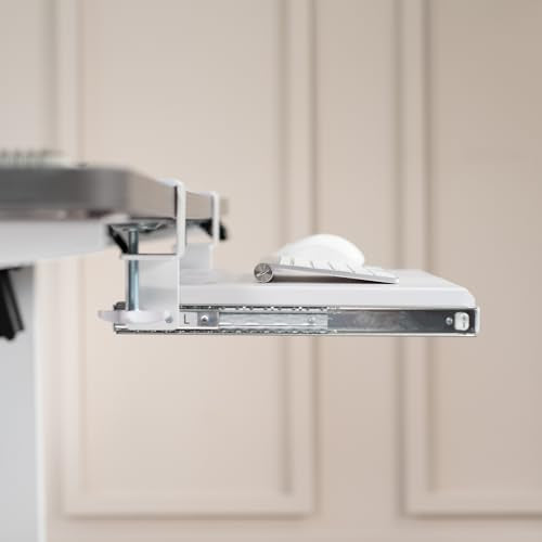 VIVO White Clamp-on 20 x 11 in Keyboard Tray, MOUNT-KB05ES-W - color: White, size: 20 inch