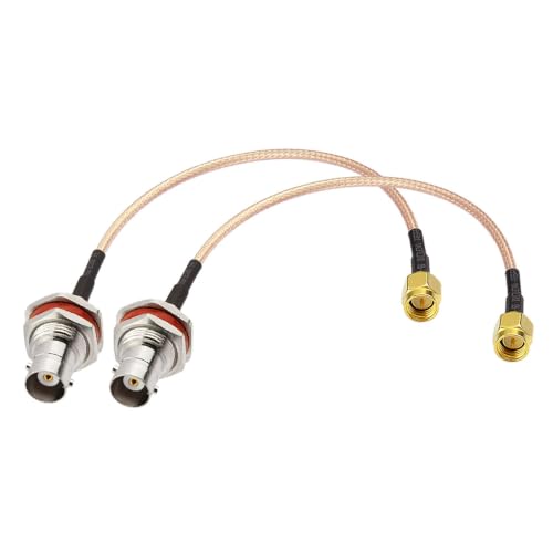 Superbat SMA to BNC Bulkhead Cable 50 Ohm SMA Male to BNC Female RG316 Coaxial Cable Jumper (6inch 2-Pack) for Ham Radio Scanner Antenna Wi-Fi Wireless LAN Devices etc. - color: sma male to bnc female straight 6inch