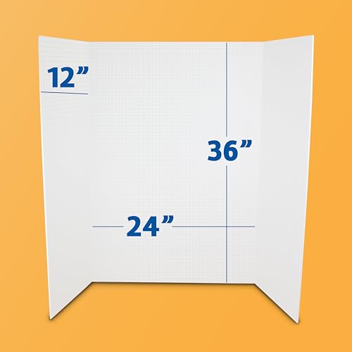 Flipside Products 36” x 48” Fade-Line White Foam Trifold Poster Board, 1/2" Subtle Grid Lines for Alignment & Visual Layouts, Arts, and Crafts, Pack of 10 - style: 10 Pack