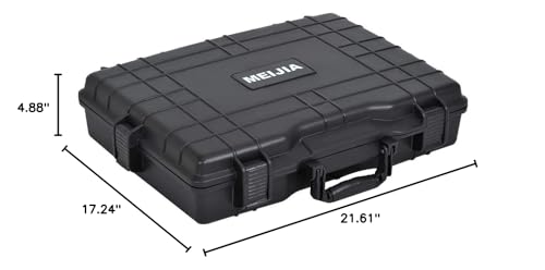 MEIJIA Waterproof Hard Camera Case,Hard Laptop Case,Hard Case with Customized Fit Foam Included, Elegant Black,Fit for computers,camera,lens(Black, 21.62"X17.25"X4.87") - size: 21.62" x 17.25" x 4.87"