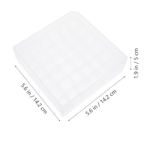 Transparent Plastic Vial Storage Case 36 Slots Sample Vial Box for Injection Bottles Portable Organizer with Durable Compartments 5.59X5.59X1.96In