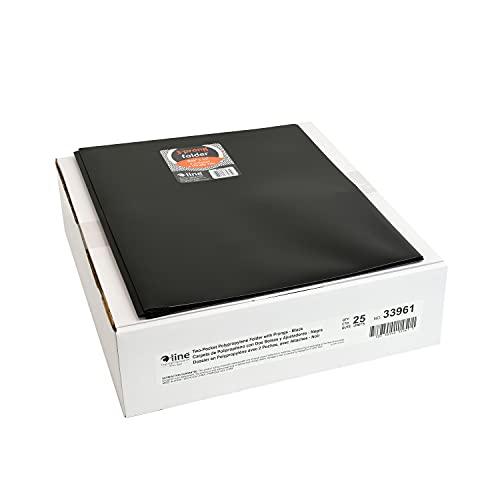C-Line Two-Pocket Poly Portfolio with Prongs, Black (33961) - color: Black, size: 25-Pack with Prongs