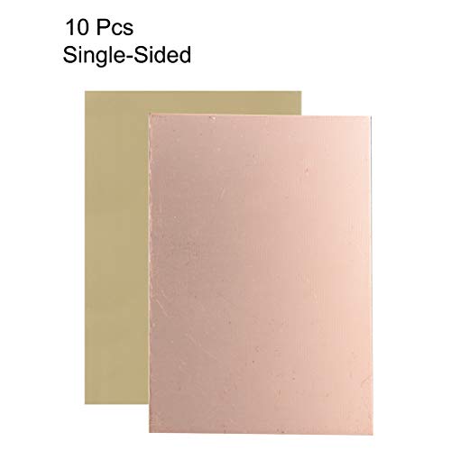 uxcell Single-Sided Copper Clad Laminate PCB Circuit Board, FR4 100x70mm 3.94x2.76 inch, 1.5mm Thickness DIY Prototyping PCB Board, Name Board, 10pcs - size: 100x70mm