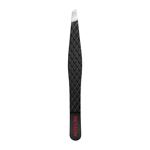 Revlon Expert Slant Tip Tweezer, Black, 1 Count - size: 1 Count (Pack of 1), style: Expert Tweezer