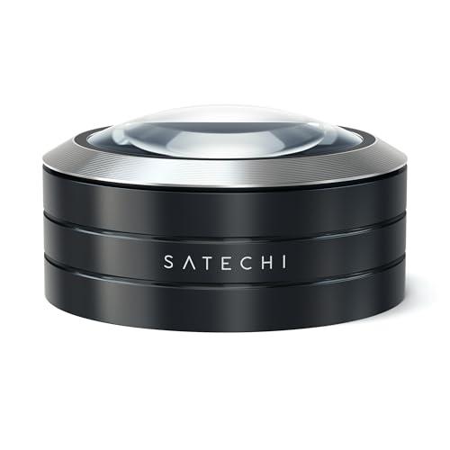 Satechi ReadMate LED Desktop Magnifier with up to 5X Magnification - Carrying Case Included (Black)