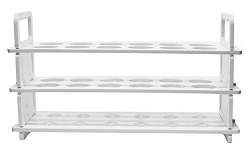 EISCO Test Tube Rack, Polypropylene - Accommodates 12 Tubes, up to 22mm - 9" Wide