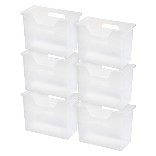 IRIS USA 6-Pack Medium Desktop File Box with Open Lid, Clear - color: Clear, style: Medium Open Top - 6 Pack