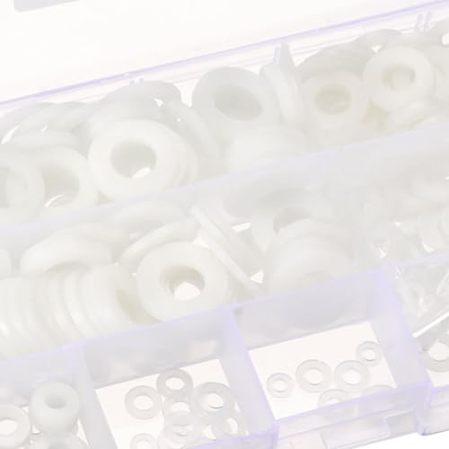 PATIKIL Nylon Spacers Assortment, 600Pcs Plastic Spacer M2 M2.5 M3 M4 M5 M6 M8 M10 M12 Spacer Screw Standoff Round Electrical Outlet Spacer Screw Bolts Hardware Receptacle, White - color: White