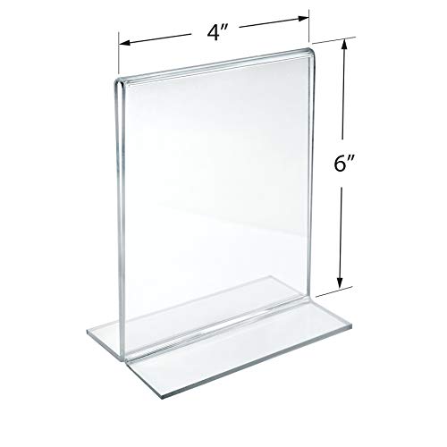 Azar 152726 4-Inch by 6-Inch Vertical Double-Sided Stand Up Sign Holder, 10 Count - size: 4 in W x 6 in H