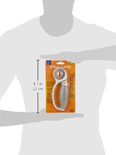Fiskars 01-005874 Titanium Softgrip Comfort Loop Handle Rotary Cutter, 45mm, Gray - color: Grey and white, size: 45mm