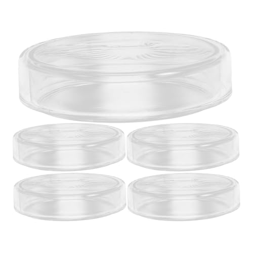 Baluue Glass Petri Dishes High Borosilicate Cell Culture Dishes 2.55 inch Clear Laboratory Supplies Set of 5 Stackable Petri Dish Glass for School Experiments Biology Microbiology Lab Analysis
