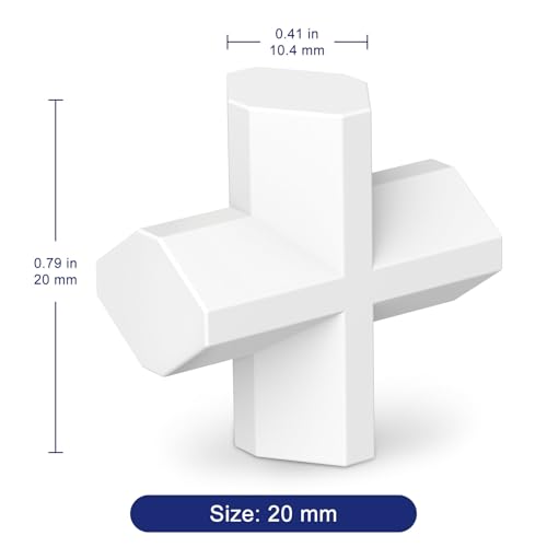 Labasics 3-Pack Cross Shape Magnetic Stir Bar Set, 20 mm PTFE-Coated White Stirring Bars for Laboratory Mixers - size: 20 mm