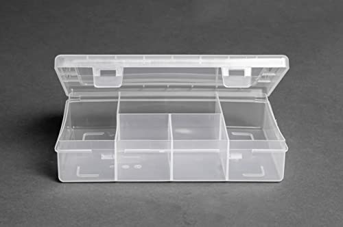 hünersdorff PP-Eco Mini Assortment Box with 5 Compartments, Sturdy Sorting Box for Screws and Other Small Parts, Fixed Compartments, Transparent