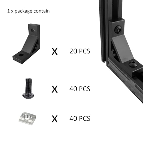 20Pcs 2020 Series Aluminum Extrusion Profile Hardware T Slot Corner Bracket - style: 20B-2053P