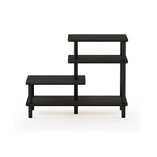 Furinno Turn-N-Tube 3-Tier Side Display Rack, Espresso/Black - color: Espresso/Black, style: 4-Tiers, Side Ladder