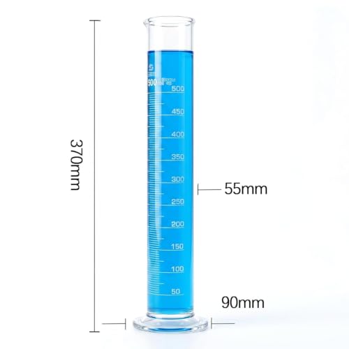 TISMART Glass Graduated Cylinder ClassA 100/250/500ml (XXL) - size: XXL
