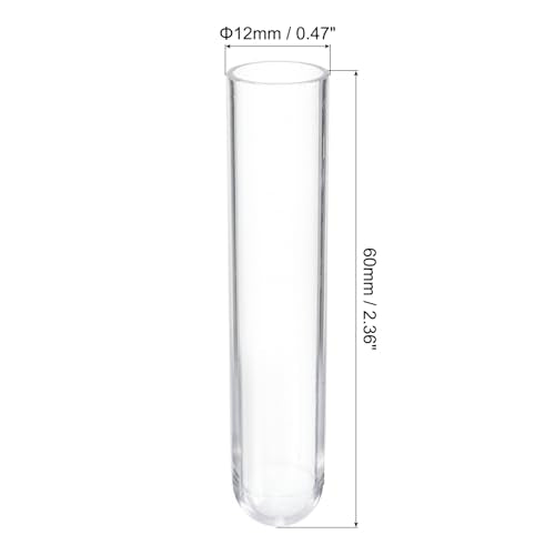 PATIKIL 3ml Plastic Test Tubes with Cork Stoppers, 20Pcs 60x12mm Tubes for Scientific Party Decoration Candy Bead Storage Bath Salt Lab Use, Clear - size: 60x12mm