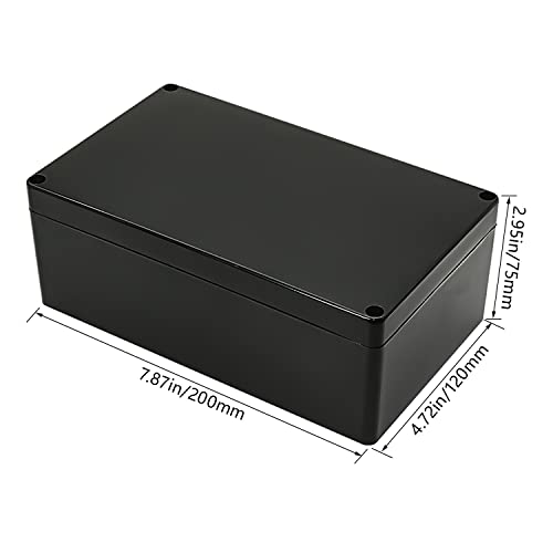 Project Box IP65 Waterproof Dustproof Junction Box ABS Plastic Enclosure Box for Electronics Black Outdoor Project 7.87"x 4.72"x 2.95"(200x120x75mm) - color: Black, size: 7.87" x 4.72" x 2.95"