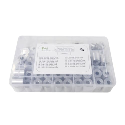 Aluminum Spacer Standoff Bushing Assortment Kit 1" OD x 3/8" ID (102 pcs)